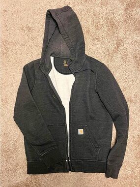 Carhartt Gray Relaxed-Fit Hooded Zip Sweatshirt